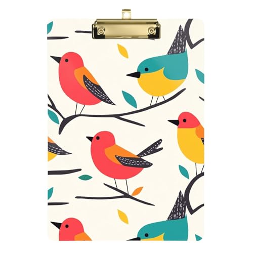 Klemmbrett mit lebendigem Vogeldruck, Metall-Klemmbrett, Büroklammerbrett, Rechnungs-Klemmbrett, Halter für Kindermenüs für Restaurants, 31,8 x 22,9 cm Klemmbrett mit lebendigem Vogeldruck, Metall-Klemmbrett, Büroklammerbrett, Rechnungs-Klemmbrett, Halter für Kindermenüs für Restaurants, 31,8 x 22,9 cm von famyily