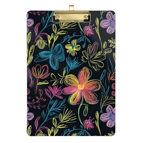 Klemmbrett mit lebhaften Blumenmuster, legale Größe, Klemmbrett, Klemmbrett, Clipboard für Krankenschwestern, Speisekarten, Restaurants, 31,8 x 27,9 cm von famyily
