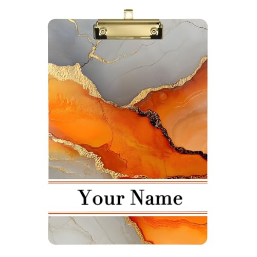Klemmbretter mit Marmor-Motiv, legale Größe, Klemmbretter, transparentes Büroklammerbrett für Krankenschwestern, Büro, 31,8 x 22,9 cm, Orange / Gold Klemmbretter mit Marmor-Motiv, legale Größe, Klemmbretter, transparentes Büroklammerbrett für Krankenschwestern, Büro, 31,8 x 22,9 cm, Orange / Gold von famyily