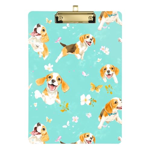 Lustiges Klemmbrett aus Kunststoff, Motiv: Beagle, Türkis, legale Größe, coole Klemmbretter für Ernährungsberater-Krankenhaus, 31,8 x 73,7 cm von famyily