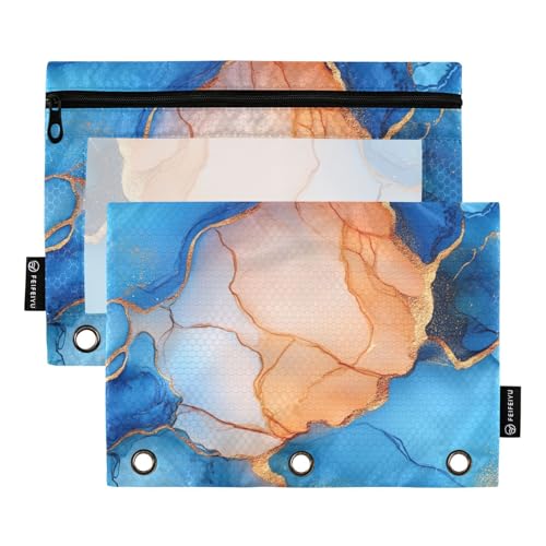 Mappe aus Kunststoff, für Ringbinder, Organizer mit 3 Löchern, für Untersuchung, Schreibwaren, Königsblau, Pfirsichblau von famyily
