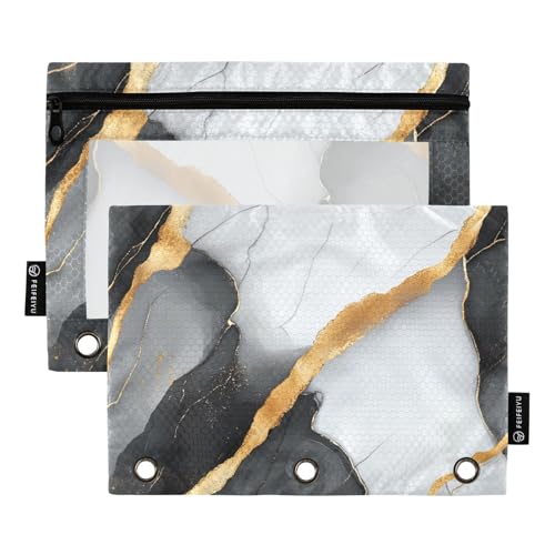 Marmor-Schwarz-Weiß-Goldene Bindertaschen, 3-Loch-Tasche für 3-Ringe, Ordner mit Ordnerlöchern für Studenten, Schreibwarenzubehör Marmor-Schwarz-Weiß-Goldene Bindertaschen, 3-Loch-Tasche für 3-Ringe, Ordner mit Ordnerlöchern für Studenten, Schreibwarenzubehör von famyily