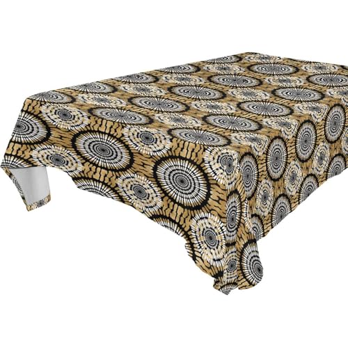 Mexikanische Tischdecke, abwischbar, für Küche und Esszimmer, Outdoor, 1,8 m - 2,4 m, staubdicht, für rechteckige Tische, 1 Stück, Größe 137 x 183 cm, Schwarz und Gold Mexikanische Tischdecke, abwischbar, für Küche und Esszimmer, Outdoor, 1,8 m - 2,4 m, staubdicht, für rechteckige Tische, 1 Stück, Größe 137 x 183 cm, Schwarz und Gold von famyily