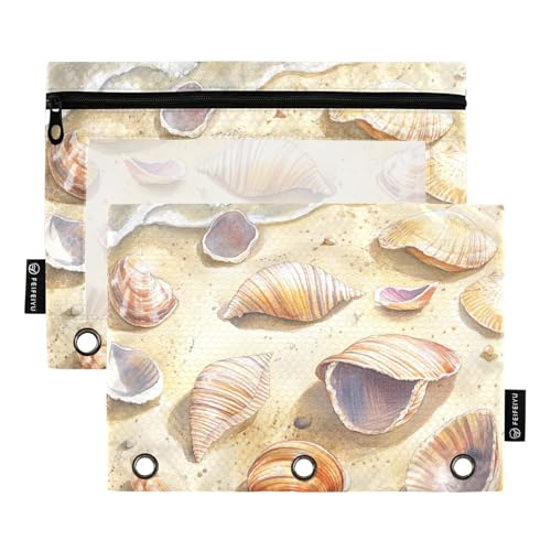 Muscheln Beach Binder Taschen Aufbewahrungstasche für 3 Ringe Ordner mit wasserdicht für Büro Büro Dokument Organizer von famyily