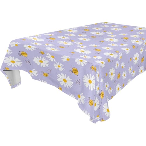 Nahtlose Tischdecke mit Gänseblümchen-Motiv, Motiv: Biene, Glück, abwaschbar, für Küche und Esszimmer, Herbstdekoration, 1,8 m - 2,4 m, lichtecht, Hochzeitstischdecken für Partys, 1 Stück, Größe 137 x Nahtlose Tischdecke mit Gänseblümchen-Motiv, Motiv: Biene, Glück, abwaschbar, für Küche und Esszimmer, Herbstdekoration, 1,8 m - 2,4 m, lichtecht, Hochzeitstischdecken für Partys, 1 Stück, Größe 137 x von famyily