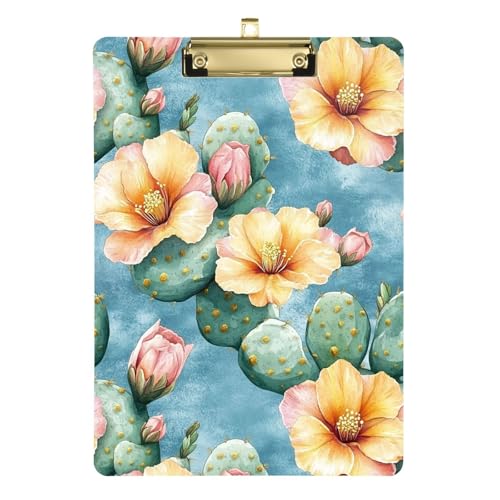 Nature Kaktus, Retro-Stil, Blumen-Clipboard, Still-Klemmbrett, Acryl-Klemmbretter, Rechnungs-Klemmbrett für Krankenpfleger, Studenten, Auto, 31,8 x 22,9 cm von famyily