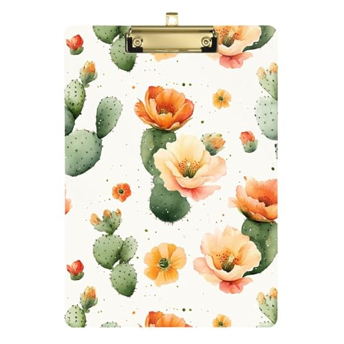 Nature Kaktus Retro-Stil Blumen-Klemmbretter Still-Klemmbrett Klemmbretter Transparent Klemmbretter für Klassenzimmer für Architekten Menüs für Restaurants 31,8 x 22,9 cm von famyily