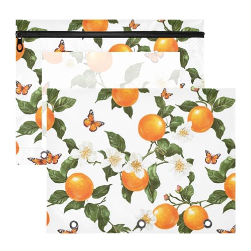 Ordner mit 3 Löchern, Kunststoff, für A4-Papier, Briefe, 2 Stück, Lehrer, Aufbewahrung, Schule, Studenten, Lehrerbedarf, Schönheit, Naranjilla, Obst, Weiß von famyily