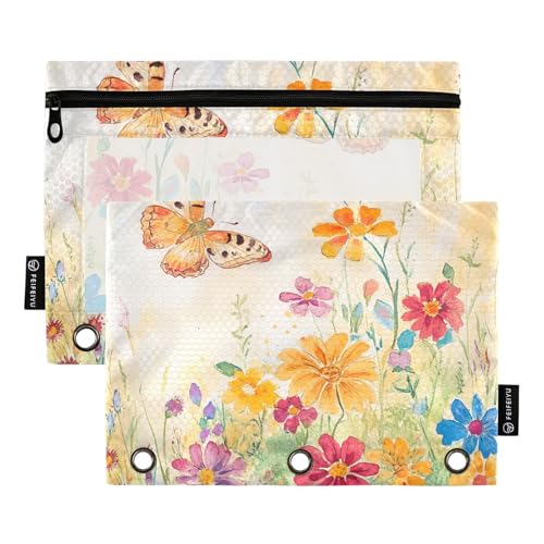 Ordner mit Schmetterlings-Blumen, Einlagen für 3 Ringe, Bindertasche mit 3 Ringen für Untersuchung, Schreibwaren, Organizer, Upplies von famyily