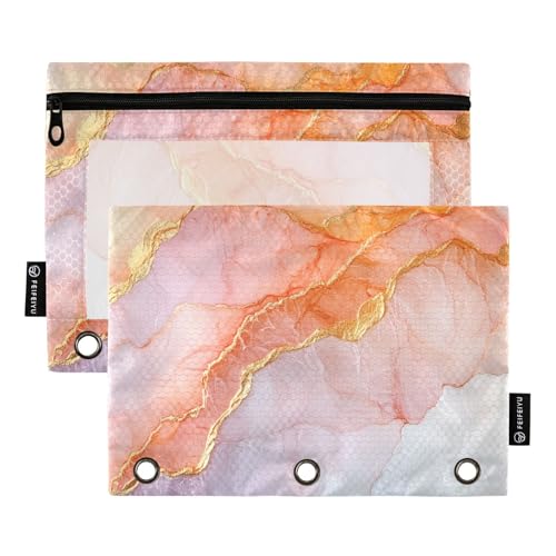 Ordnertaschen mit Alkoholtinte, Blattgold, 3 Locher für Ordner, 3 Ringe mit 3 Ringen, für Schule, Büro, Organizer von famyily