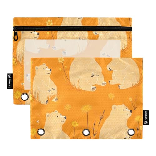 Ordnertaschen mit Cartoon-Bären, orangefarben, für Ringe, Ordner, Ordner mit 3 Löchern, für Schule, Schreibwaren Ordnertaschen mit Cartoon-Bären, orangefarben, für Ringe, Ordner, Ordner mit 3 Löchern, für Schule, Schreibwaren von famyily