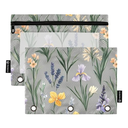 Ringbuchtaschen mit 3 Löchern, Lavendel, Irisblume, Grau, Ringordner mit drei Ringen, für Studenten, Büro, Organizer Ringbuchtaschen mit 3 Löchern, Lavendel, Irisblume, Grau, Ringordner mit drei Ringen, für Studenten, Büro, Organizer von famyily