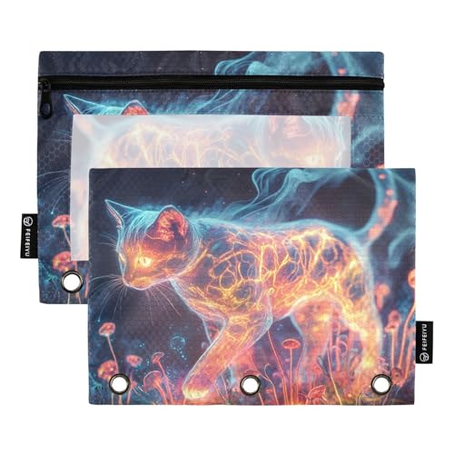 Rosegold Cat Binder Pocket Binder Einlagen für Ringe Binder Aufbewahrung mit 3 Löchern für Untersuchung Aufbewahrungsbehälter von famyily