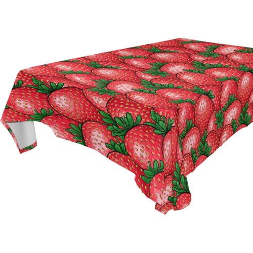 Rustikale Tischdecke mit nahtlosem Muster, rot, Erdbeere, abwischbar, für Küche und Esszimmer, Halloween, 1,8 m - 2,4 m, waschbar, Grill-Klapptischdecken, 1 Stück, Größe 137 x 183 cm Rustikale Tischdecke mit nahtlosem Muster, rot, Erdbeere, abwischbar, für Küche und Esszimmer, Halloween, 1,8 m - 2,4 m, waschbar, Grill-Klapptischdecken, 1 Stück, Größe 137 x 183 cm von famyily