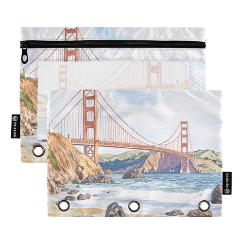 San Francisco Ordnertaschen Aufbewahrungstasche für 3 Ringe, Ordner mit 3 Löchern für Kinder, Schreibwaren-Organizer, Upplies von famyily