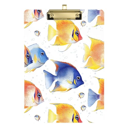 Schicke weiße Klemmbretter mit Angelfischen, Still-Klemmbrett, Kunststoff-Klemmbretter, Notiz-Klemmbrett für Veterinär-Arbeitsplätze, 31,8 x 96,5 cm von famyily