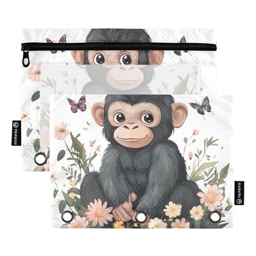 Serene Simian Ringordner mit drei Ringen, Ordner mit 3 Ringen, für Schulbedarf, Weiß Serene Simian Ringordner mit drei Ringen, Ordner mit 3 Ringen, für Schulbedarf, Weiß von famyily