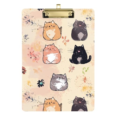 Süßes Selkirk Rexcats Klemmbrett, Klemmbrett, legale Größe, Metall, Papierarbeiten, Klemmbretter für Klassenzimmer, für Tierärzte, Auto, 31,8 x 66 cm, Beige von famyily