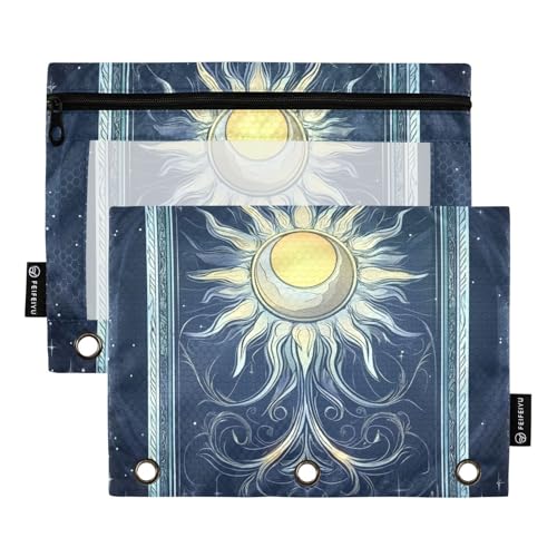 Sun Moon Tarot-Bleistiftbeutel, Binder-Einlagen für 3 Ringe, Ordner mit 3 Löchern, für Bürobedarf von famyily