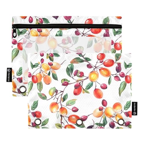 Sweet Barberry Fruit Binder Tasche Aufbewahrungstasche für Ordner 3 Ringe mit 3 Löchern für Schüler Aufbewahrungsbehälter von famyily