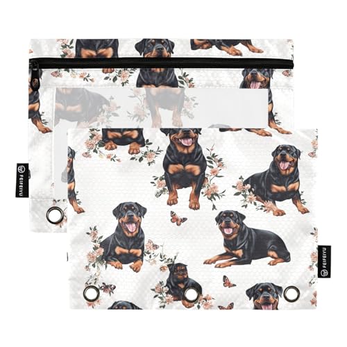 Sweet Rottweiler Dogs White Binder Pocket Folders 3 Rings Pocket for 3 Hole Binder Pouches with 3 Holes for Office Home Travel Cards Storage Container Sweet Rottweiler Dogs White Binder Pocket Folders 3 Rings Pocket for 3 Hole Binder Pouches with 3 Holes for Office Home Travel Cards Storage Container von famyily