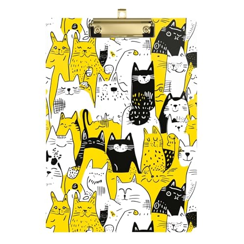 Sweet Siamesecats Gelbe Klemmbretter, legale Größe, Klemmbrett, Klemmbretter, transparent, dekoratives Klemmbrett für Krankenpflege-Edition, Schule, 31,8 x 63,5 cm von famyily