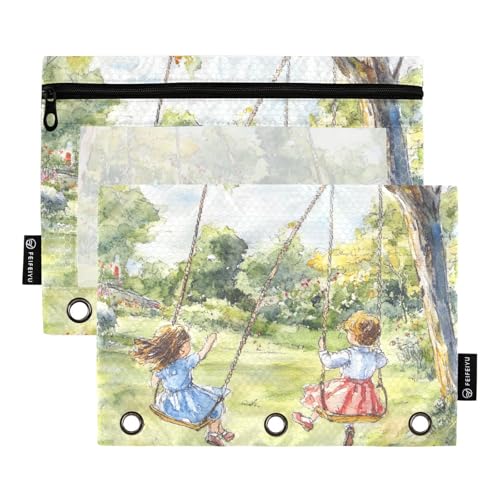 Swing Park Friends Binder Pocket Aufbewahrungstasche für 3 Ringe Binder Tasche mit 3 Löchern für Kinder Zuhause Reise Karten Aufbewahrungsbehälter Swing Park Friends Binder Pocket Aufbewahrungstasche für 3 Ringe Binder Tasche mit 3 Löchern für Kinder Zuhause Reise Karten Aufbewahrungsbehälter von famyily