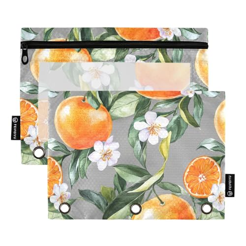 Tangerine Fruit Federmäppchen mit 3 Ringen, Tasche für 3-Loch-Bindertaschen mit 3 Löchern für Studenten, Schreibwaren, Organizer, Upplies Tangerine Fruit Federmäppchen mit 3 Ringen, Tasche für 3-Loch-Bindertaschen mit 3 Löchern für Studenten, Schreibwaren, Organizer, Upplies von famyily