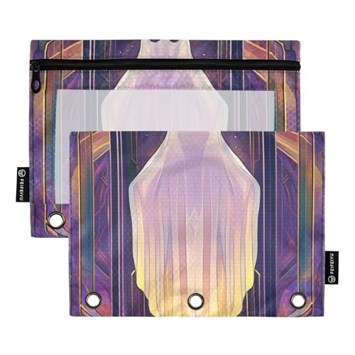 Tarot Binder Tasche Stoff Federmäppchen für Ringe Binder Aufbewahrung mit 3 Löchern für Untersuchung Schreibwaren Organizer Upplies von famyily
