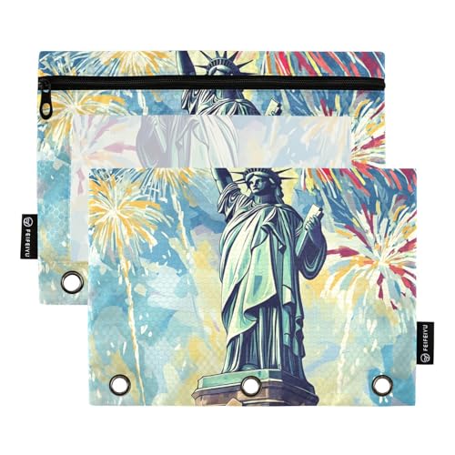 The Statue of Liberty Ordner, Taschenordner, 3-fach gelocht, für Ringordner, Aufbewahrung mit Reißverschluss, für Kinder, Büro, Dokumenten-Organizer The Statue of Liberty Ordner, Taschenordner, 3-fach gelocht, für Ringordner, Aufbewahrung mit Reißverschluss, für Kinder, Büro, Dokumenten-Organizer von famyily