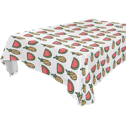 Tischdecke, Motiv: rote Wassermelone, gelbe Ananas, abwaschbar, für Küche und Esszimmer, Grill, 1,8 m - 2,4 m, schrumpffrei, Hochzeit, Picknick, 1 Stück, Größe 137 x 183 cm Tischdecke, Motiv: rote Wassermelone, gelbe Ananas, abwaschbar, für Küche und Esszimmer, Grill, 1,8 m - 2,4 m, schrumpffrei, Hochzeit, Picknick, 1 Stück, Größe 137 x 183 cm von famyily