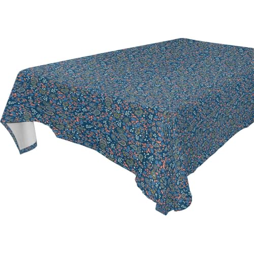 Tischdecke mit Blumenmuster, bunt, staubblau, abwischbar, für Küche und Esszimmer, Grill, 1,8 m - 2,4 m, lichtecht, Danksagungs-Tischschutz für Esszimmer, 1 Stück, Größe 137 x 183 cm Tischdecke mit Blumenmuster, bunt, staubblau, abwischbar, für Küche und Esszimmer, Grill, 1,8 m - 2,4 m, lichtecht, Danksagungs-Tischschutz für Esszimmer, 1 Stück, Größe 137 x 183 cm von famyily