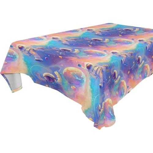 Tischdecke mit Cartoon-Astronauten-Design, abwischbar, für Küche und Esszimmer, Hochzeit, 1,8 m - 2,4 m, lichtecht, Outdoor-Party-Tischdecke, 1 Stück, Größe 137 x 183 cm Tischdecke mit Cartoon-Astronauten-Design, abwischbar, für Küche und Esszimmer, Hochzeit, 1,8 m - 2,4 m, lichtecht, Outdoor-Party-Tischdecke, 1 Stück, Größe 137 x 183 cm von famyily