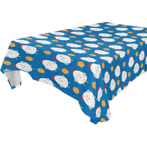 Tischdecke mit Cartoon-Küken, abwischbar, für Küche und Esszimmer, Hochzeit, 1,8 m - 2,4 m, stabile Hochzeits-Klapptischdecke, 1 Stück, Größe 137 x 183 cm von famyily