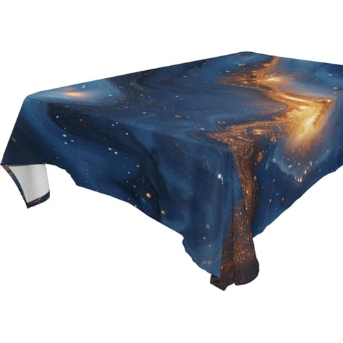 Tischdecke mit Marmorstruktur, abwischbar, für Küche und Esszimmer, Camping, 1,8 m - 2,4 m, lichtecht, für Campingtisch, transparent, 1 Stück, Größe 137 x 183 cm, Blau / goldfarben Tischdecke mit Marmorstruktur, abwischbar, für Küche und Esszimmer, Camping, 1,8 m - 2,4 m, lichtecht, für Campingtisch, transparent, 1 Stück, Größe 137 x 183 cm, Blau / goldfarben von famyily