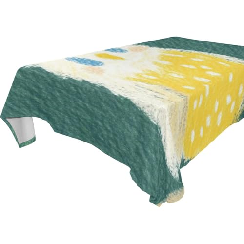Tischdecke mit niedlichem gelbem Vogelmotiv, abwischbar, für Küche und Esszimmer, Outdoor, auslaufsicher, Buffet, Abendessen, 1 Stück, Größe 137 x 183 cm Tischdecke mit niedlichem gelbem Vogelmotiv, abwischbar, für Küche und Esszimmer, Outdoor, auslaufsicher, Buffet, Abendessen, 1 Stück, Größe 137 x 183 cm von famyily