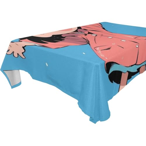 Tischdecke mit niedlichen Cartoon-Charakteren, abwischbar, für Küche und Esszimmer, 1,8 m - 2,4 m, robuster Grill-Esstischschutz, 1 Stück, Größe 137 x 183 cm von famyily