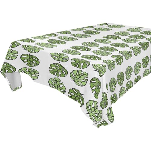 Tischdecke mit tropischen grünen Blättern, staubblau, abwischbar, für Küche und Esszimmer, Hochzeit, 1,8 m - 2,4 m, auslaufsicher, Geburtstag, Esstischschutz, 1 Stück, Größe 137 x 183 cm Tischdecke mit tropischen grünen Blättern, staubblau, abwischbar, für Küche und Esszimmer, Hochzeit, 1,8 m - 2,4 m, auslaufsicher, Geburtstag, Esstischschutz, 1 Stück, Größe 137 x 183 cm von famyily
