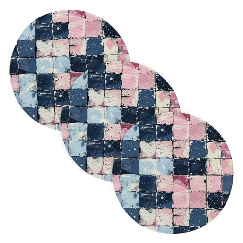 Topflappen-Untersetzer-Set für heiße Töpfe und Pfannen, 38,1 cm, Baumwollgarn, absorbiert Wasser, heiße Pads für sofortige Topfhausdekoration, nahtloses Muster von Rouge und Weiß, 3 Stück Topflappen-Untersetzer-Set für heiße Töpfe und Pfannen, 38,1 cm, Baumwollgarn, absorbiert Wasser, heiße Pads für sofortige Topfhausdekoration, nahtloses Muster von Rouge und Weiß, 3 Stück von famyily