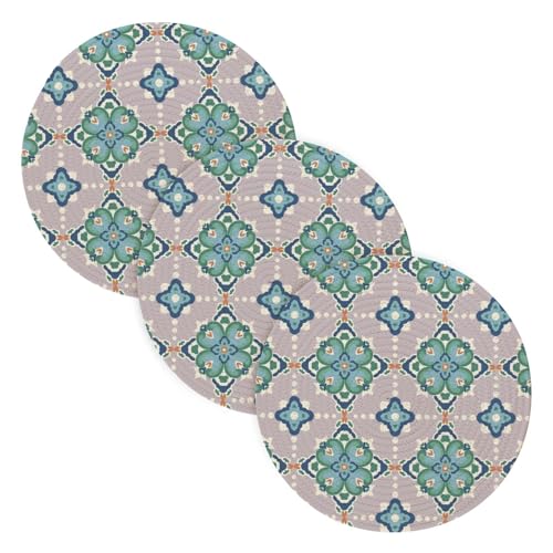 Topfuntersetzer für heiße Gerichte, 38,1 cm, Baumwollgarn, Topflappen, Set für Schüssel, Bauernhaus, Küche, Dekoration, Grün, Ethno-Stil, Retro-Textur, 3 Stück Topfuntersetzer für heiße Gerichte, 38,1 cm, Baumwollgarn, Topflappen, Set für Schüssel, Bauernhaus, Küche, Dekoration, Grün, Ethno-Stil, Retro-Textur, 3 Stück von famyily