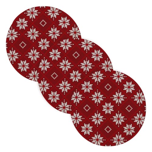 Topfuntersetzer für heiße Gerichte, 38,1 cm, Baumwollgarn, gewebt, Töpfe, Pfannen, Set Halter für Instant-Topf, Bauernhaus, Küche, Dekoration, rote und weiße Weihnachtsschneeflocken, 3 Stück Topfuntersetzer für heiße Gerichte, 38,1 cm, Baumwollgarn, gewebt, Töpfe, Pfannen, Set Halter für Instant-Topf, Bauernhaus, Küche, Dekoration, rote und weiße Weihnachtsschneeflocken, 3 Stück von famyily