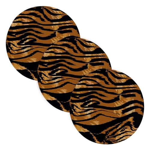 Topfuntersetzer für heiße Gerichte, 38,1 cm, Baumwollgarn, gewebt, Töpfe, Pfannen, Set für Kochtopf, Küche, Theke, Dekoration, braune Tiger, 3 Stück Topfuntersetzer für heiße Gerichte, 38,1 cm, Baumwollgarn, gewebt, Töpfe, Pfannen, Set für Kochtopf, Küche, Theke, Dekoration, braune Tiger, 3 Stück von famyily