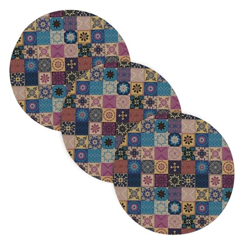 Topfuntersetzer für heiße Töpfe und Pfannen, 38,1 cm, Baumwollgarn, Topflappen, Set für Topf, Geschirrmatte, buntes böhmisches Blumenmuster, 3 Stück Topfuntersetzer für heiße Töpfe und Pfannen, 38,1 cm, Baumwollgarn, Topflappen, Set für Topf, Geschirrmatte, buntes böhmisches Blumenmuster, 3 Stück von famyily