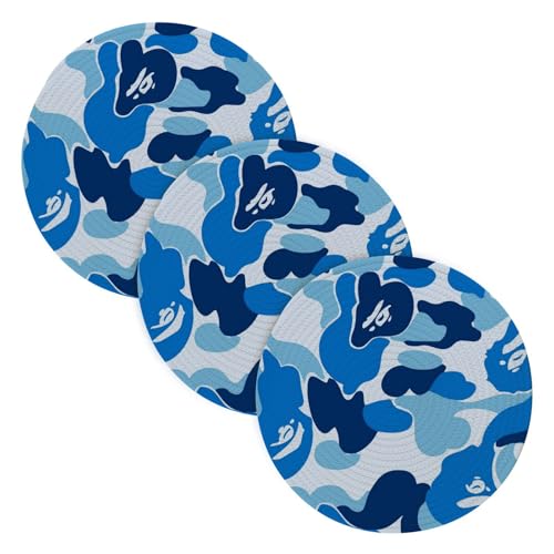 Topfuntersetzer für heiße Töpfe und Pfannen, 38,1 cm, Baumwollgarn, gewebte Pads für Kochtopf, zum Schutz der Theke, Blau, 3 Stück Topfuntersetzer für heiße Töpfe und Pfannen, 38,1 cm, Baumwollgarn, gewebte Pads für Kochtopf, zum Schutz der Theke, Blau, 3 Stück von famyily