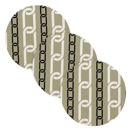 Topfuntersetzer für heiße Töpfe und Pfannen, 38,1 cm, Baumwollgarn, hitzebeständig, Topfmatte für sofortige Topflöffelablage zum Kochen und Backen, schwarze und weiße Kette, 3 Stück Topfuntersetzer für heiße Töpfe und Pfannen, 38,1 cm, Baumwollgarn, hitzebeständig, Topfmatte für sofortige Topflöffelablage zum Kochen und Backen, schwarze und weiße Kette, 3 Stück von famyily