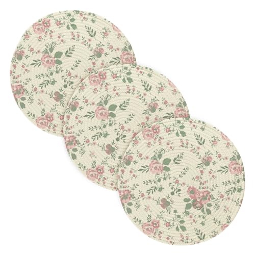 Topfuntersetzer für heiße Töpfe und Pfannen, hitzebeständig, 38,1 cm, Baumwollgarn, Topflappen-Set für Herd, Haushaltsbedarf, Vintage-Pfirsichblumen, 3 Stück Topfuntersetzer für heiße Töpfe und Pfannen, hitzebeständig, 38,1 cm, Baumwollgarn, Topflappen-Set für Herd, Haushaltsbedarf, Vintage-Pfirsichblumen, 3 Stück von famyily