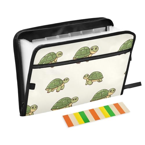 Turtle Cute Parade Akkordeon-Aktenordner, A4-Größe, Fächermappe mit Taschen, Hängeregistraturtaschen, Akkordeon für Zahnärzte von famyily