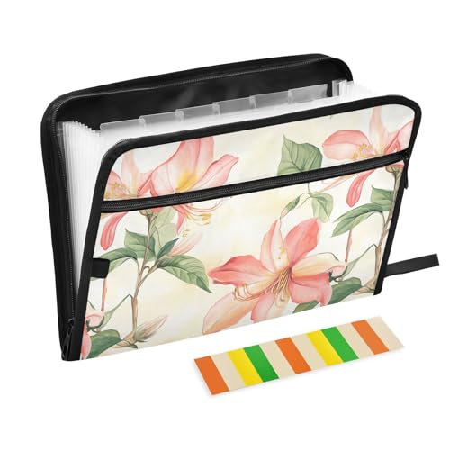 Uruguay Hängeregistraturmappe mit Blume von Ceibo-Baum, Sommerblumen, A4-Größe, erweiterbar mit Reißverschluss, Papier-Organizer, Aufbewahrung, Büro, Aktenordner für Beinbesprechungen von famyily