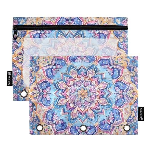 Vibrant Floral – zentriertes Mandala – wie Seidenschal, Muster, Ordner, Taschenmappen, 3 Ringe, Tasche für 3 Löcher, wasserdicht, für Kinder, Schreibwaren-Organizer, Upplies Vibrant Floral – zentriertes Mandala – wie Seidenschal, Muster, Ordner, Taschenmappen, 3 Ringe, Tasche für 3 Löcher, wasserdicht, für Kinder, Schreibwaren-Organizer, Upplies von famyily