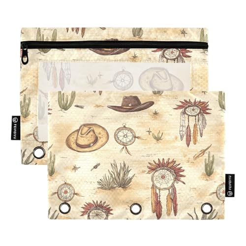 Western Cowboy Traumfänger, indischer Kopfschmuck, Hüte, Ringe, Bindertaschen, Dokumententasche für drei Ringe, Bindertaschen mit 3 Löchern, für Untersuchungsbüro, Organizer von famyily